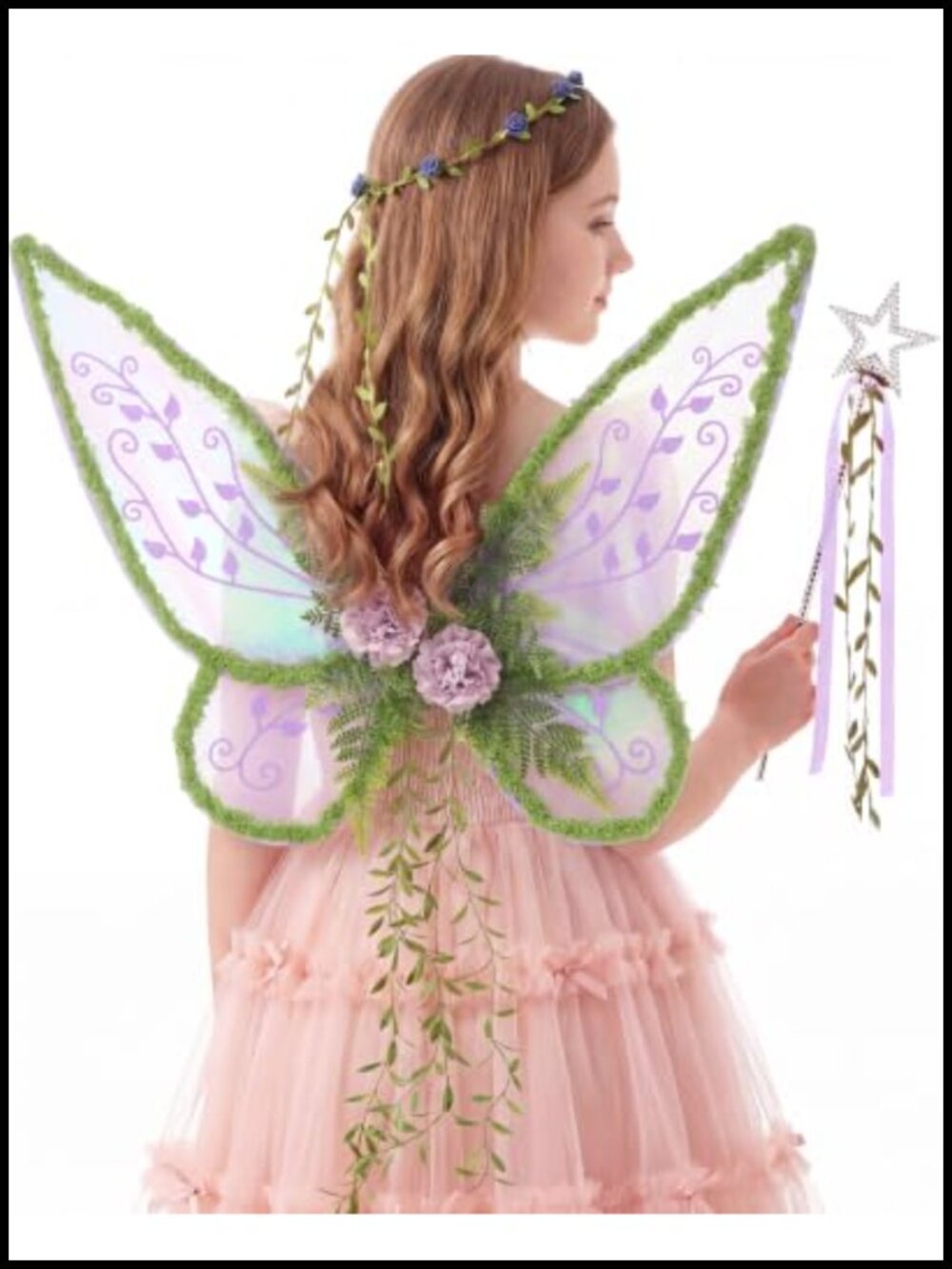 Fairy Wings Set with Wand and Crown for Girls and Women